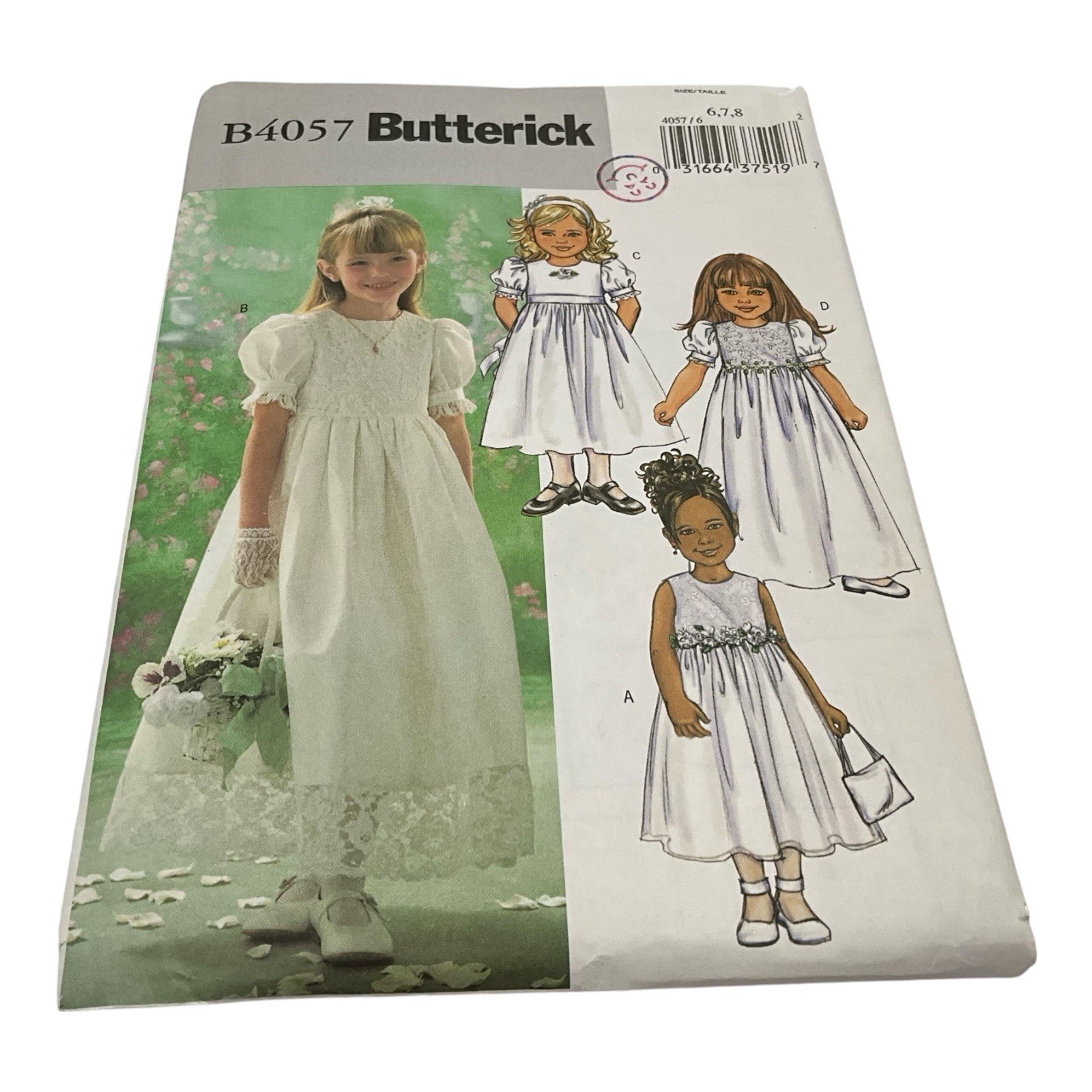 Butterick Pattern #B4057 Size 6-7-8- First Communion or Flower Girl Dress