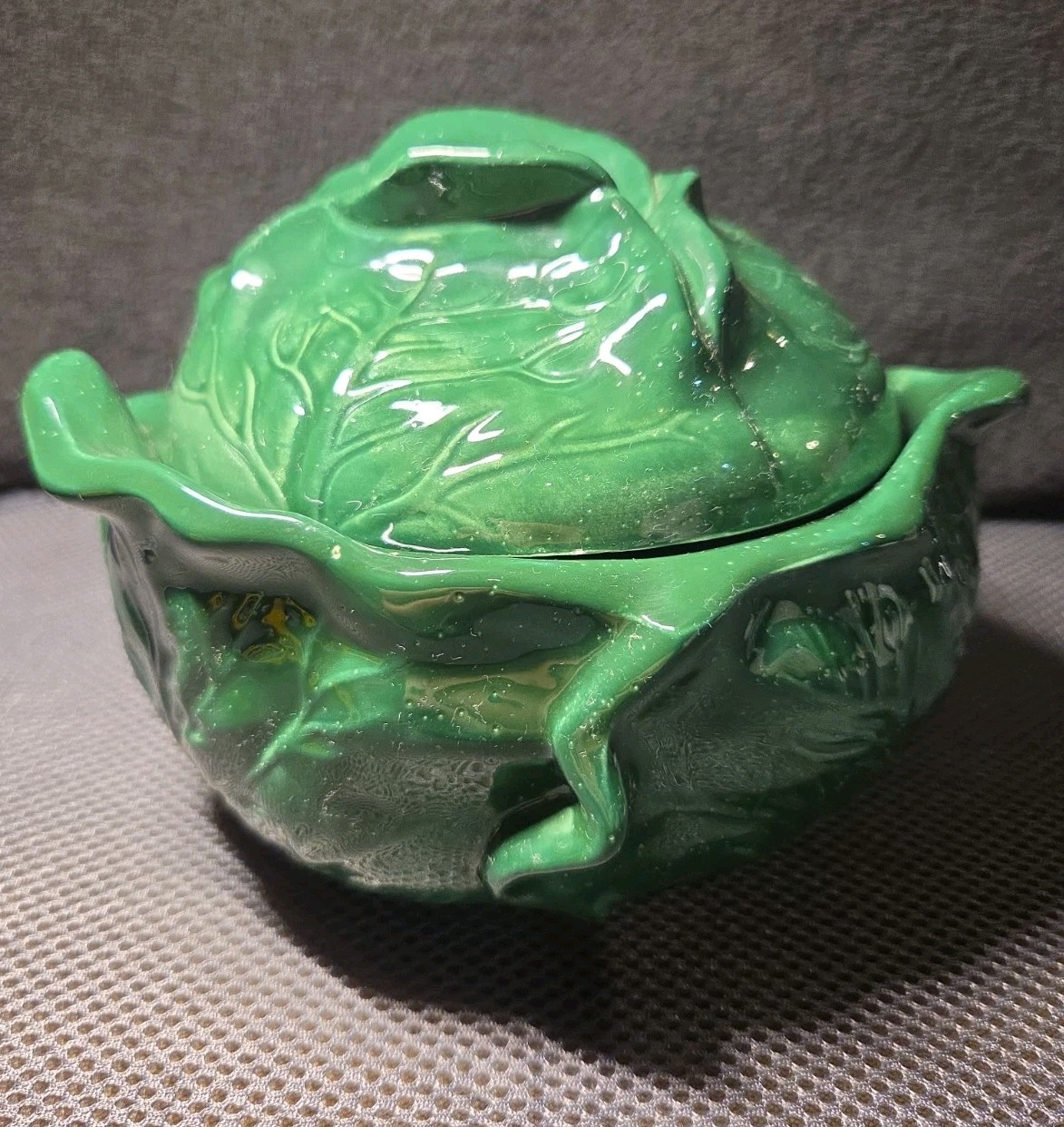 vintage 1970 Holland Mold ceramic cabbage-shaped soup tureen