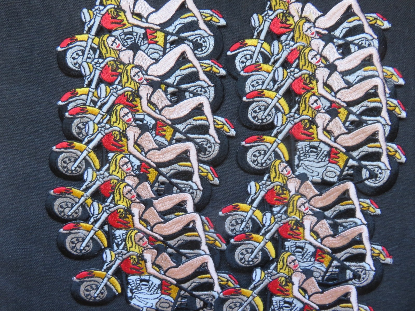 BIKER BABE PATCH LOT OF 14 ..4 X 2 IN. GLUE ON BACK.. BIKER BABE PATCH LOT OF 14 ..4 X 2 IN. GLUE ON BACK..