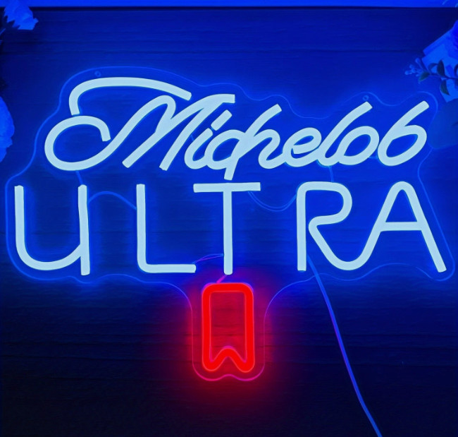 16''x16'' Michelob Ultra Ribbon Beer Vivid LED Neon Sign With Dimmer USB Powered