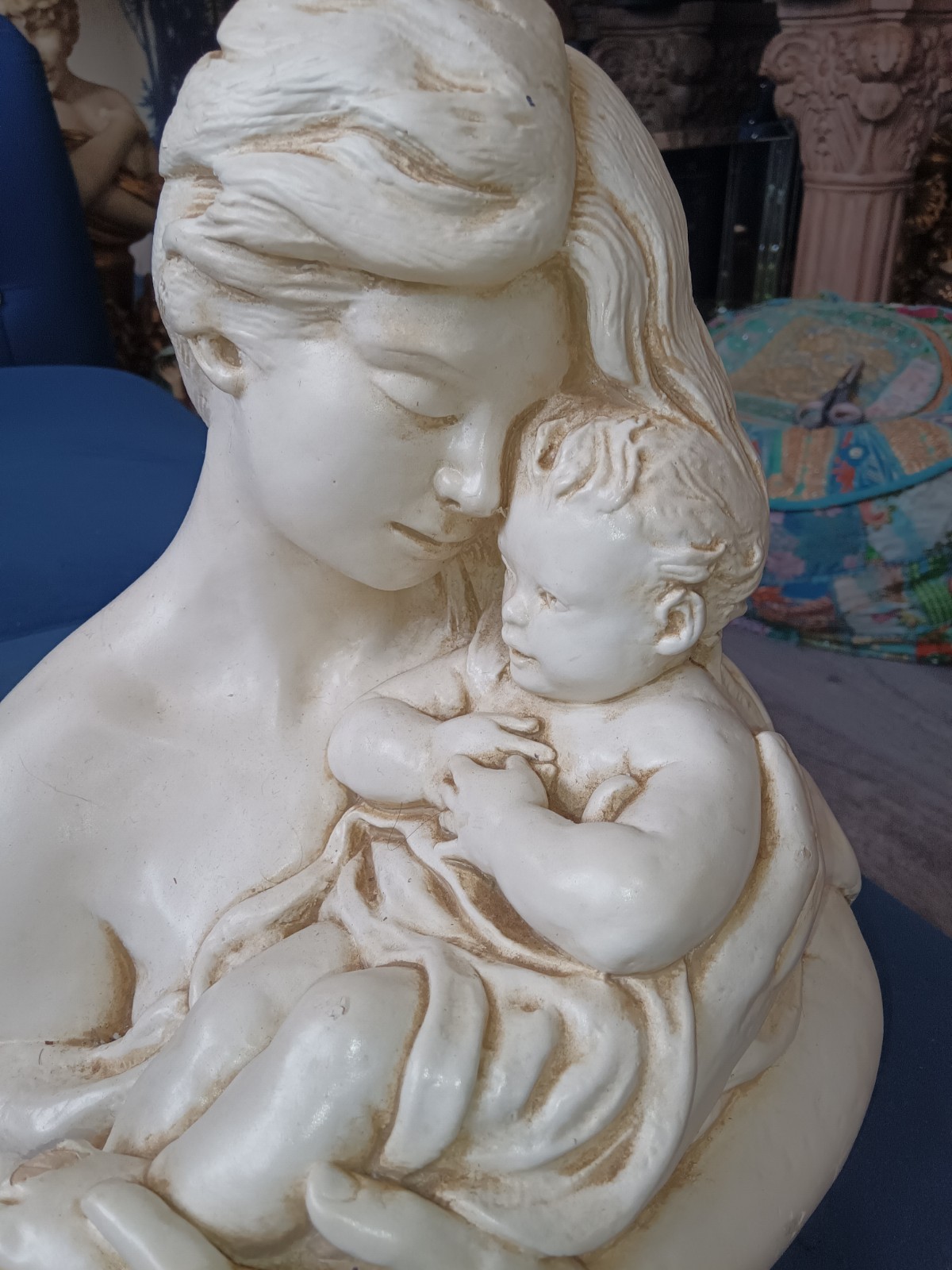 Ceramic Mother And Child Baby Possibly Blessed Virgin Mary Baby Jesus