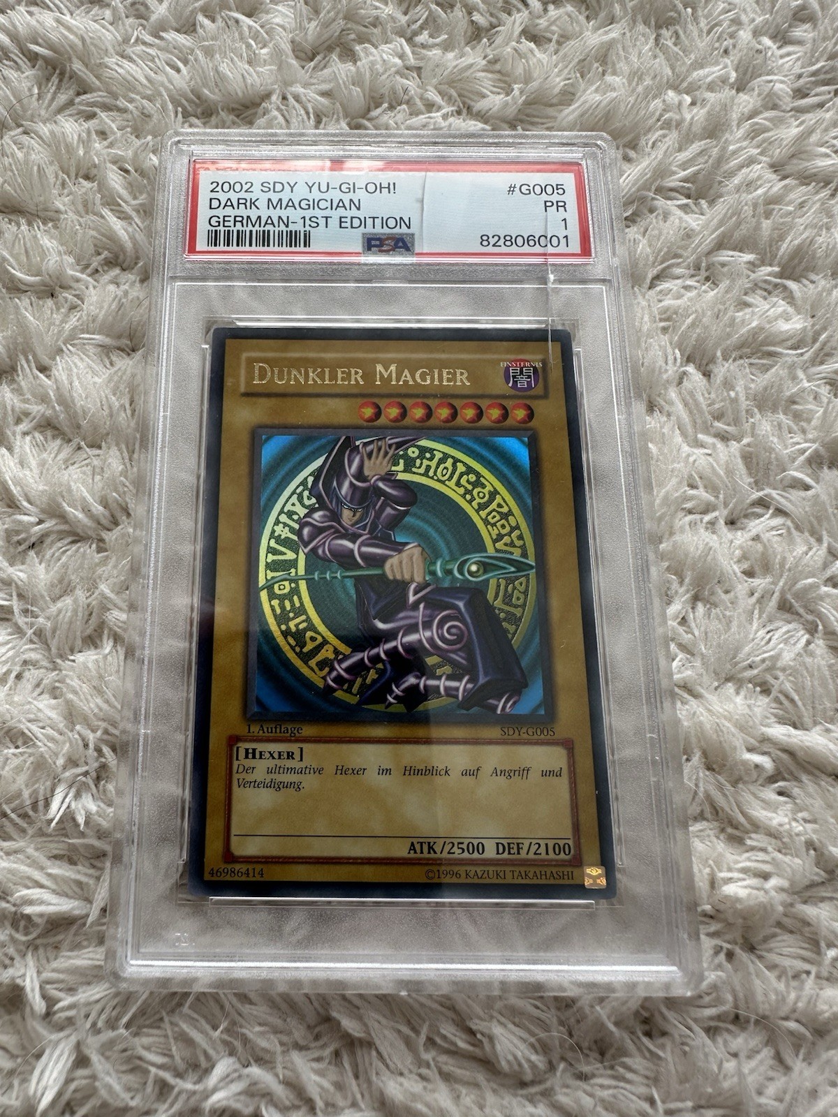 YuGiOh Dark Magician 2002 1st Edition German PSA 1