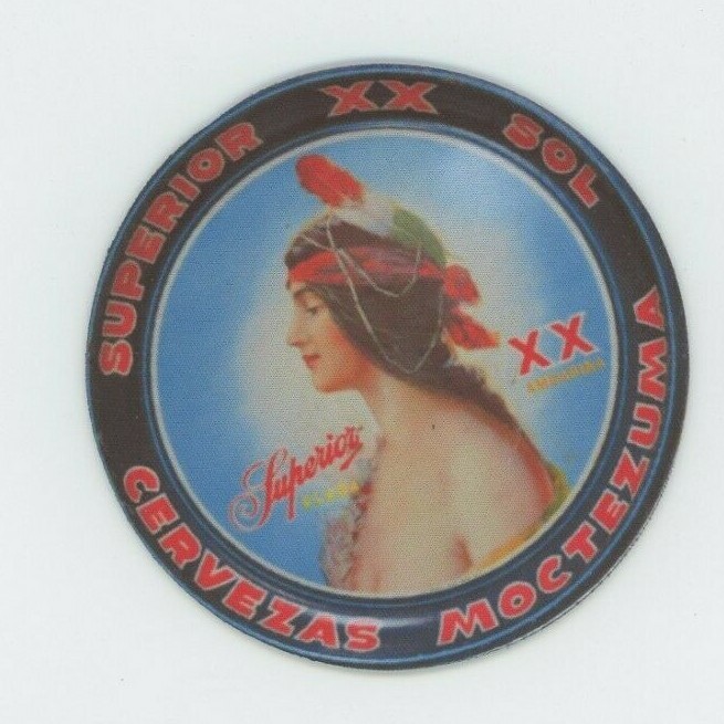 Moctezuma Superior XX Sol Mexican Cerveza - Beer COASTER  -  