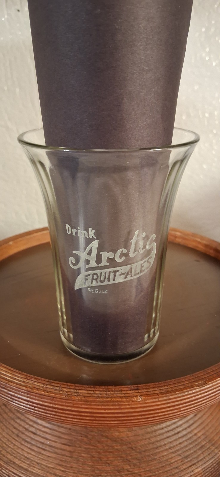 VINTAGE/ANTIQUE 1930s DRINK ARCTIC ALES (REG U.S.) SODA GLASS, FOUNTAIN SYRU