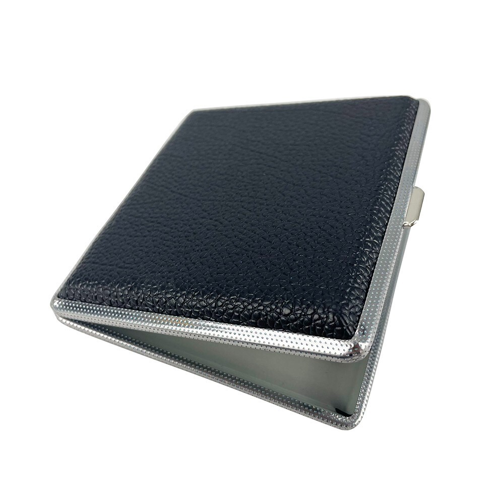 Leather Cigarette Case 20 Sticks Portable Cigarette Box Stainless Steel New