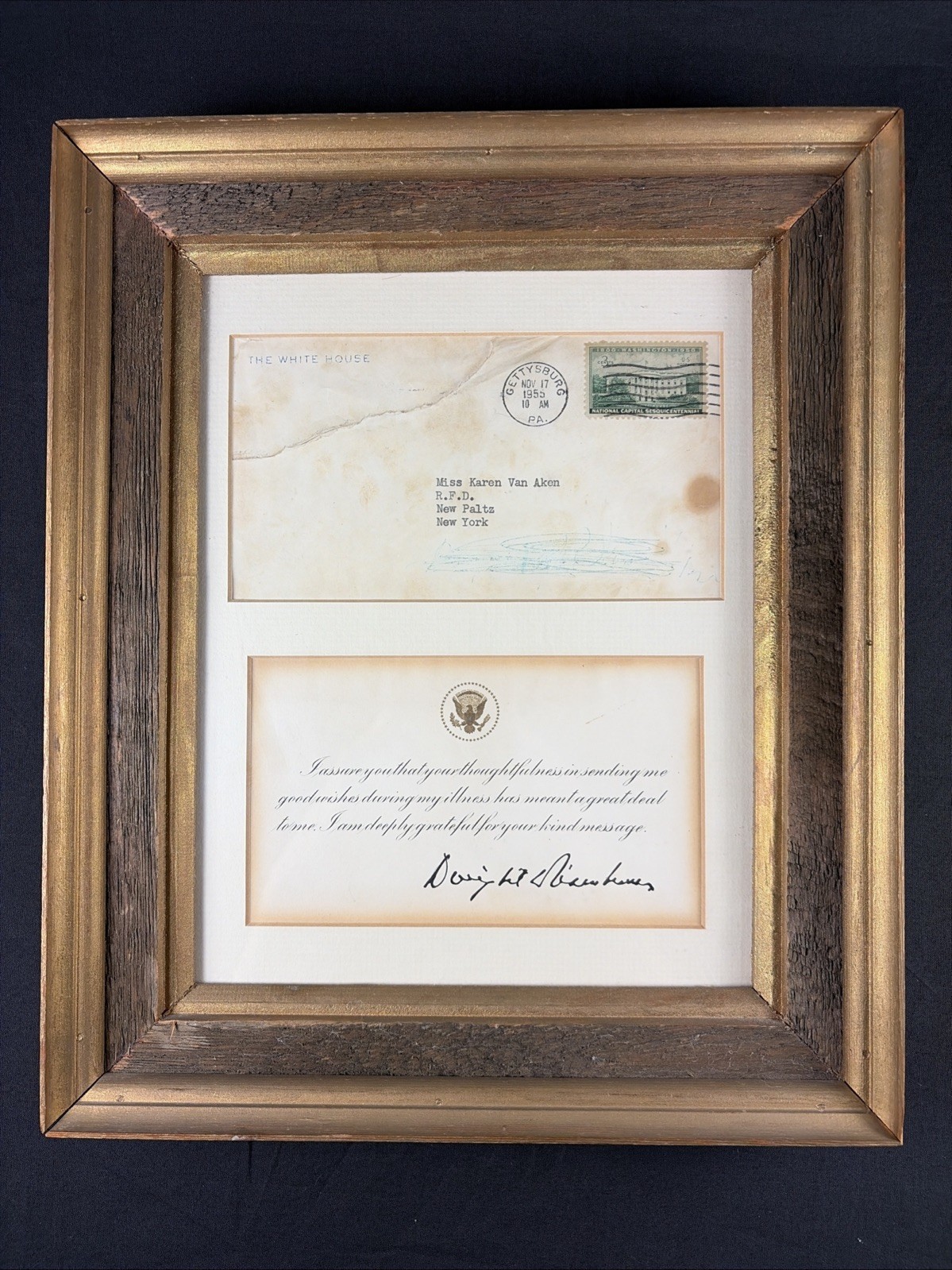 1955 DWIGHT D. EISENHOWER AUTOPEN SIGNATURED LETTER REGARDING HIS HEART ATTACK 1955 DWIGHT D. EISENHOWER AUTOPEN SIGNATURED LETTER REGARDING HIS HEART ATTACK