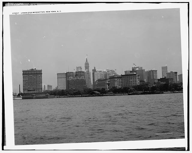 Photo:Manhattan New York City 1908 Lower End Waterfront Skyscrapers Boats