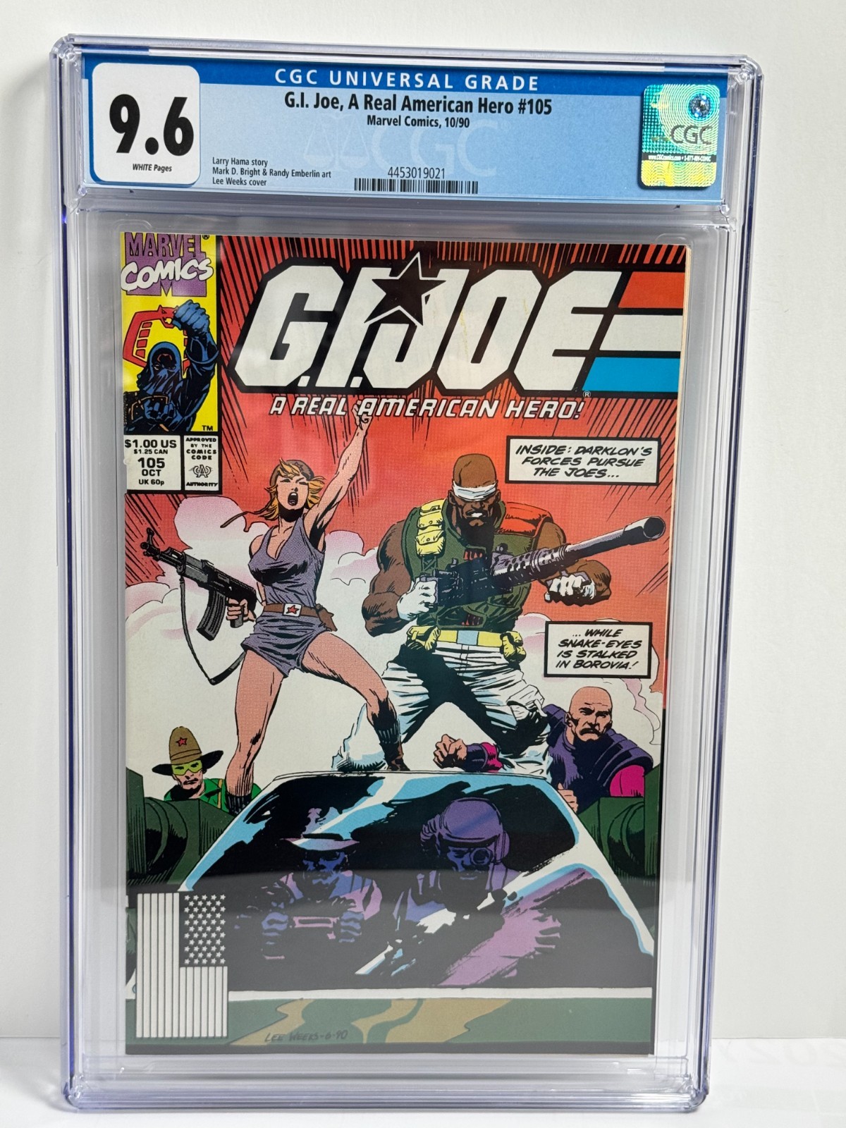 CGC 9.6 G.I. Joe A Real American Hero #105 Marvel 1990 Larry Hama