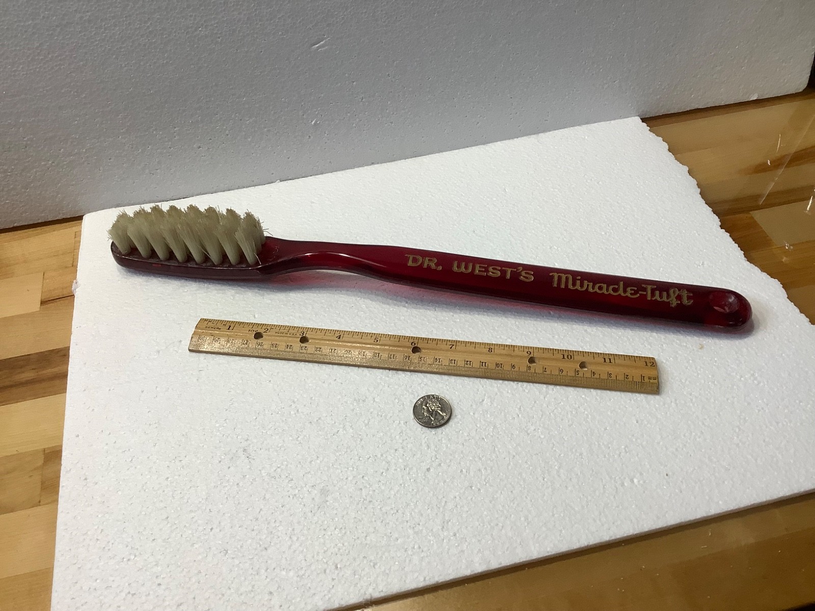 HUGE  1950s VINTAGE Promo DR WEST\'S GERM FIGHTER TOOTHBRUSH ADVERTISING 17 1/2\