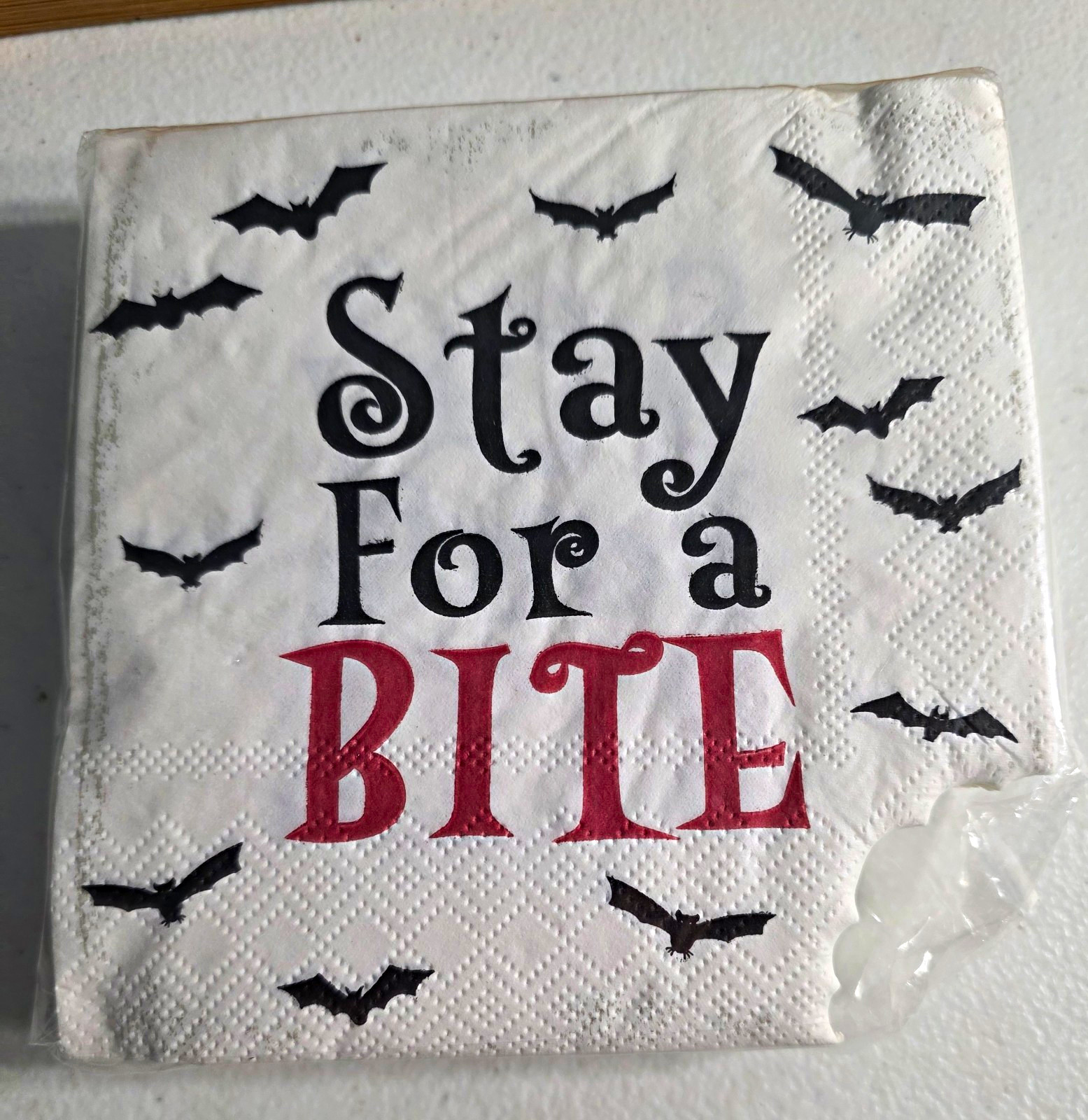 Eccolo Stay For a Bite Halloween Party Bats  Beverage Napkins 3 Ply 40 Ct