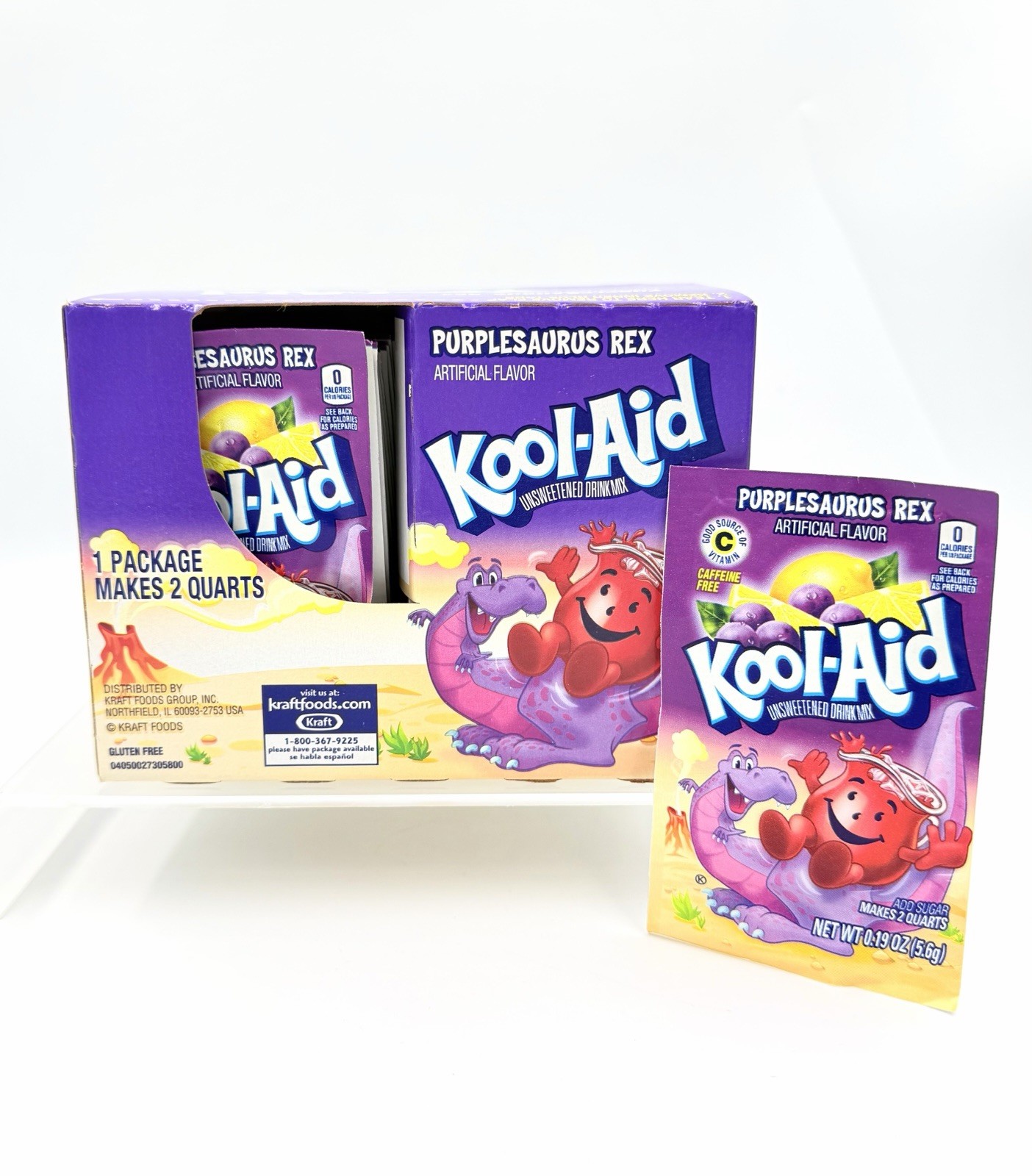 Kool-Aid Purplesaurus Rex Grape-Lemonade Drink Mix ~CASE of 48 Packs Packets NOS