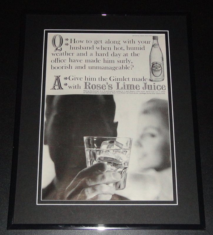 1959 Rose\'s Lime Juice 11x14 Framed ORIGINAL Vintage Advertisement