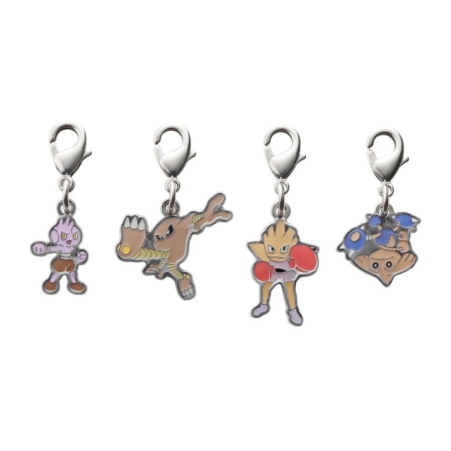 Pokemon Tyrogue Hitmonlee Hitmonchan Hitmontop Metal Charm Set Japan NEW
