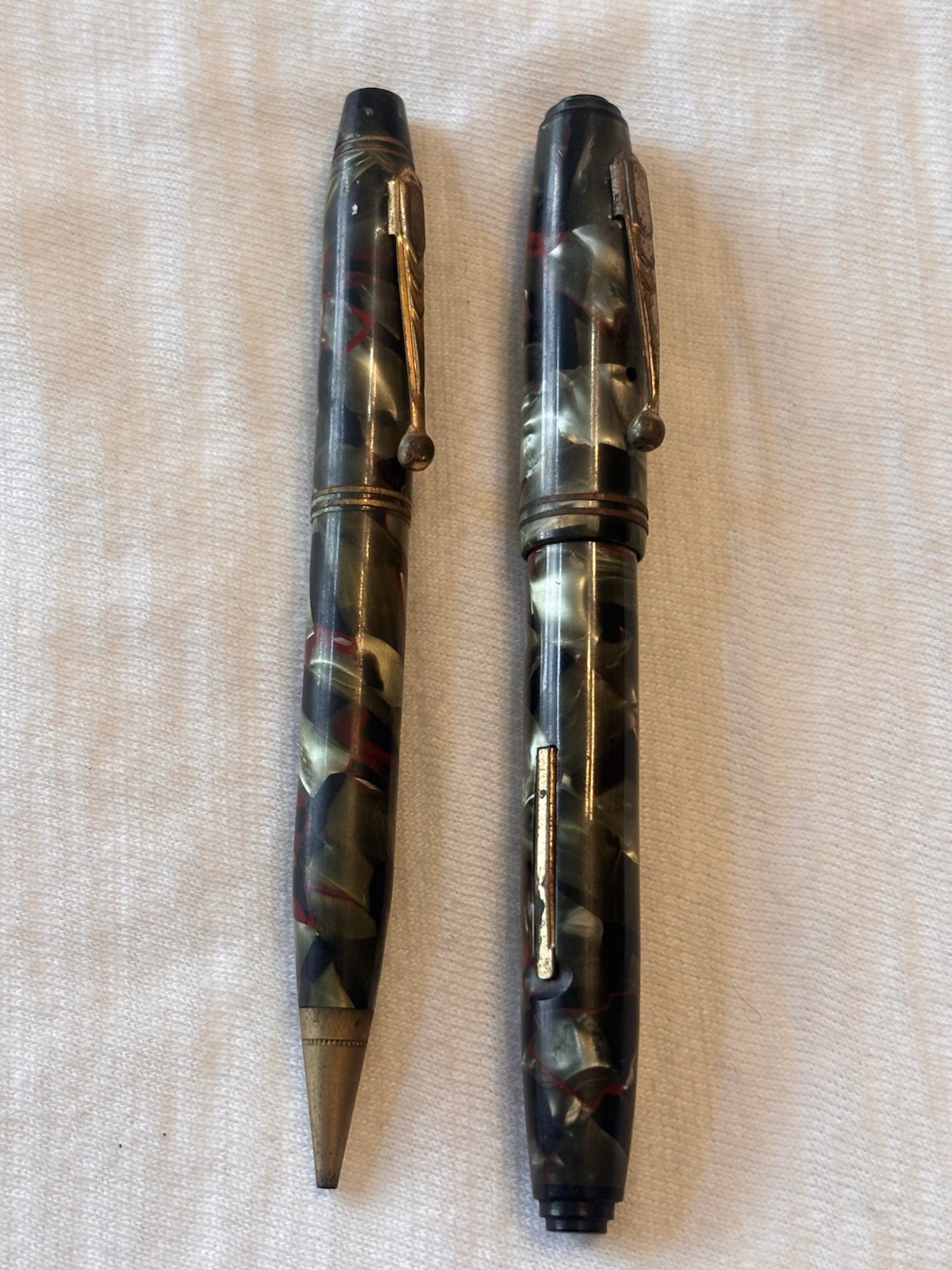 Vintage Parker Parkette Pencil & Fountain Pen Set, Parkette Nib Unrestored-As Is