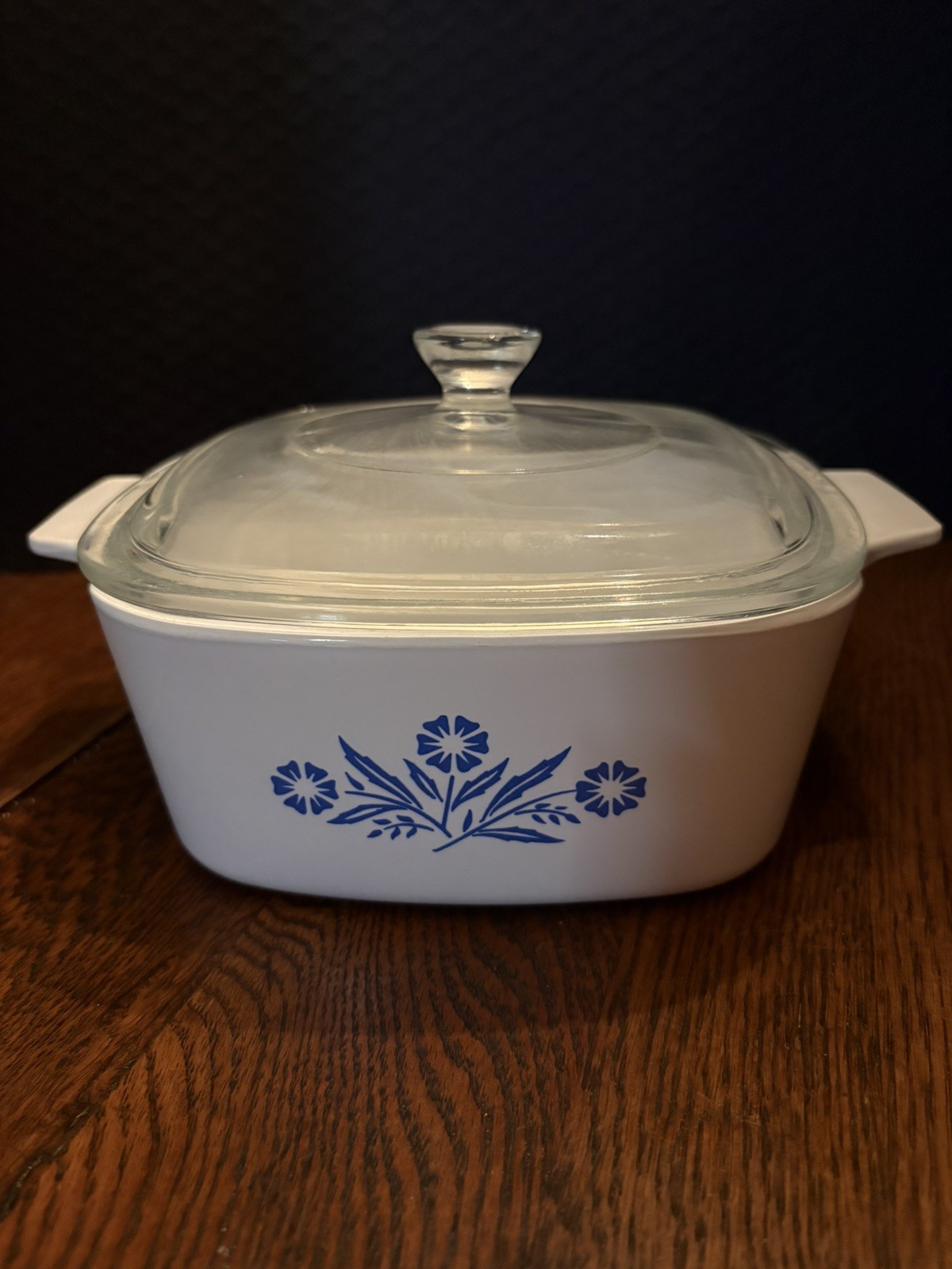 CorningWare 1.5 Litre Square Casserole Cornflower Blue with Glass Lid