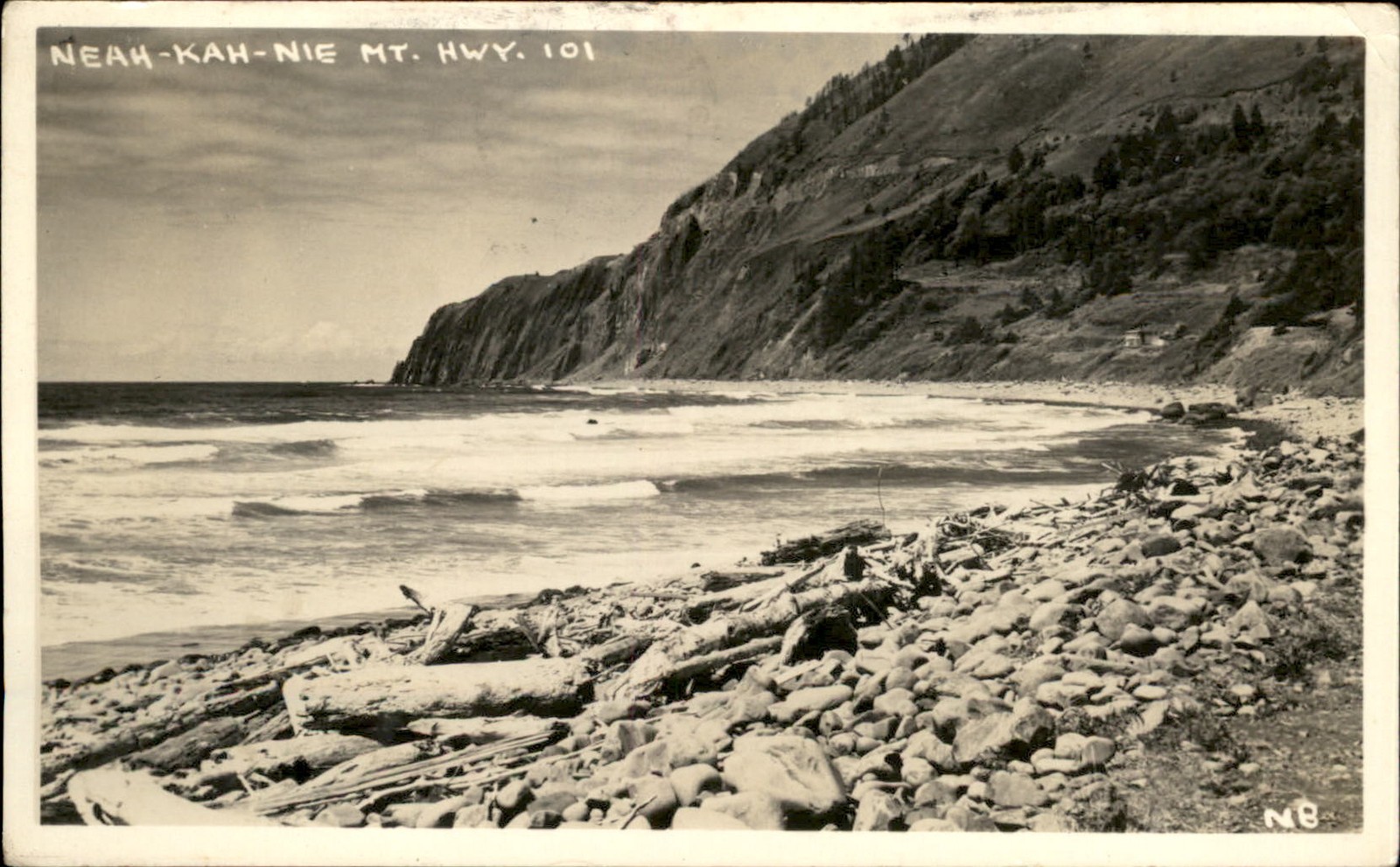OR Coastal Cliffs MB c1950s-60s Real Photo Vintage Postcard