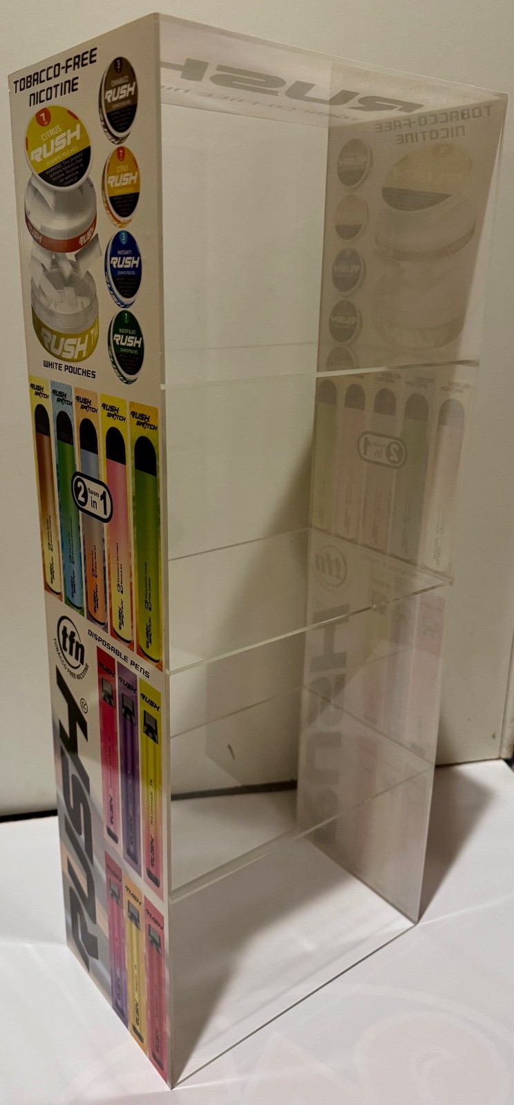 RUSH ACRYLIC DISPLAY STAND - SMOKE SHOP / CONVENIENCE STORE - BRAND NEW