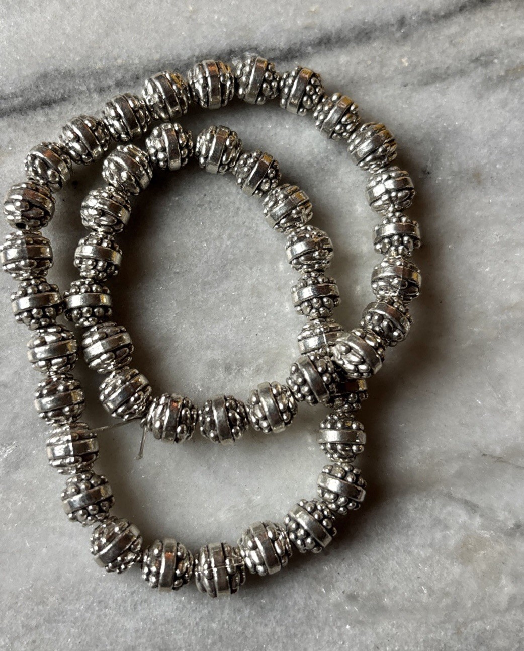 5 pcs Silver Plated AAA Beads Handmade In Nepal 7mm CC733