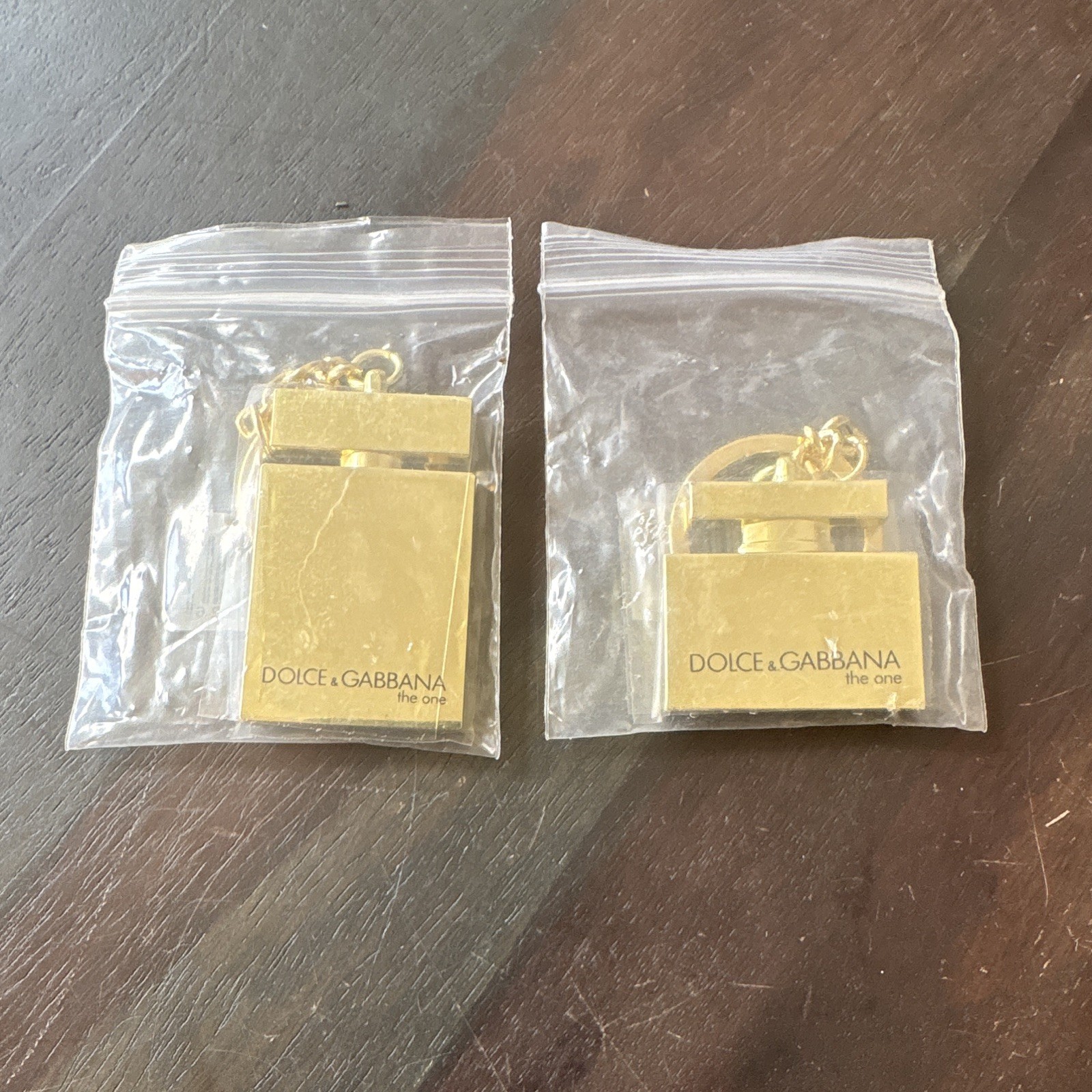 Dolce & Gabbana The One Gold Tone Metal Keychain Key Ring Advertising Lot 2