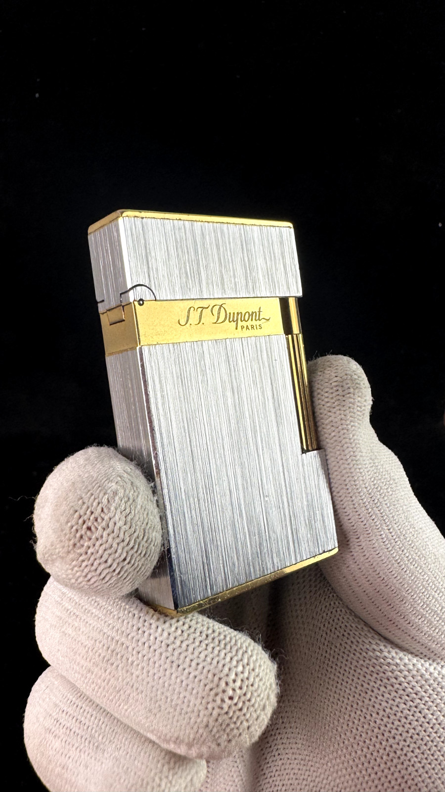 S.T. DUPONT Ligne2 Double Flame Brushed Gold silver Vintage Lighter gift box