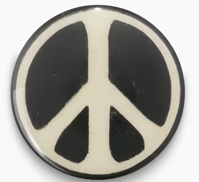 1 3/4” Peace Symbol Pin NEW Shipping Included