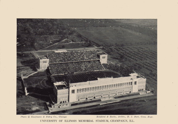 UNIVERSITY OF ILLINOIS football stadium photo c1927