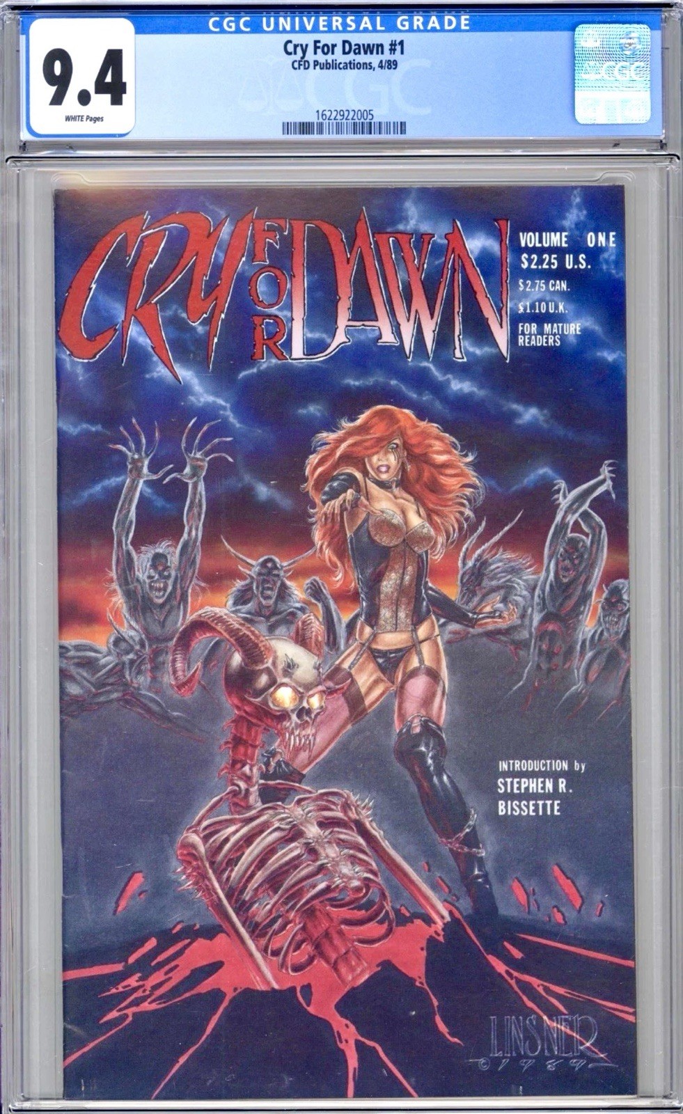 Cry For Dawn #1 CGC 9.4 1989 1st Print Joseph Michael Linsner White Pages Cry For Dawn #1 CGC 9.4 1989 1st Print Joseph Michael Linsner White Pages