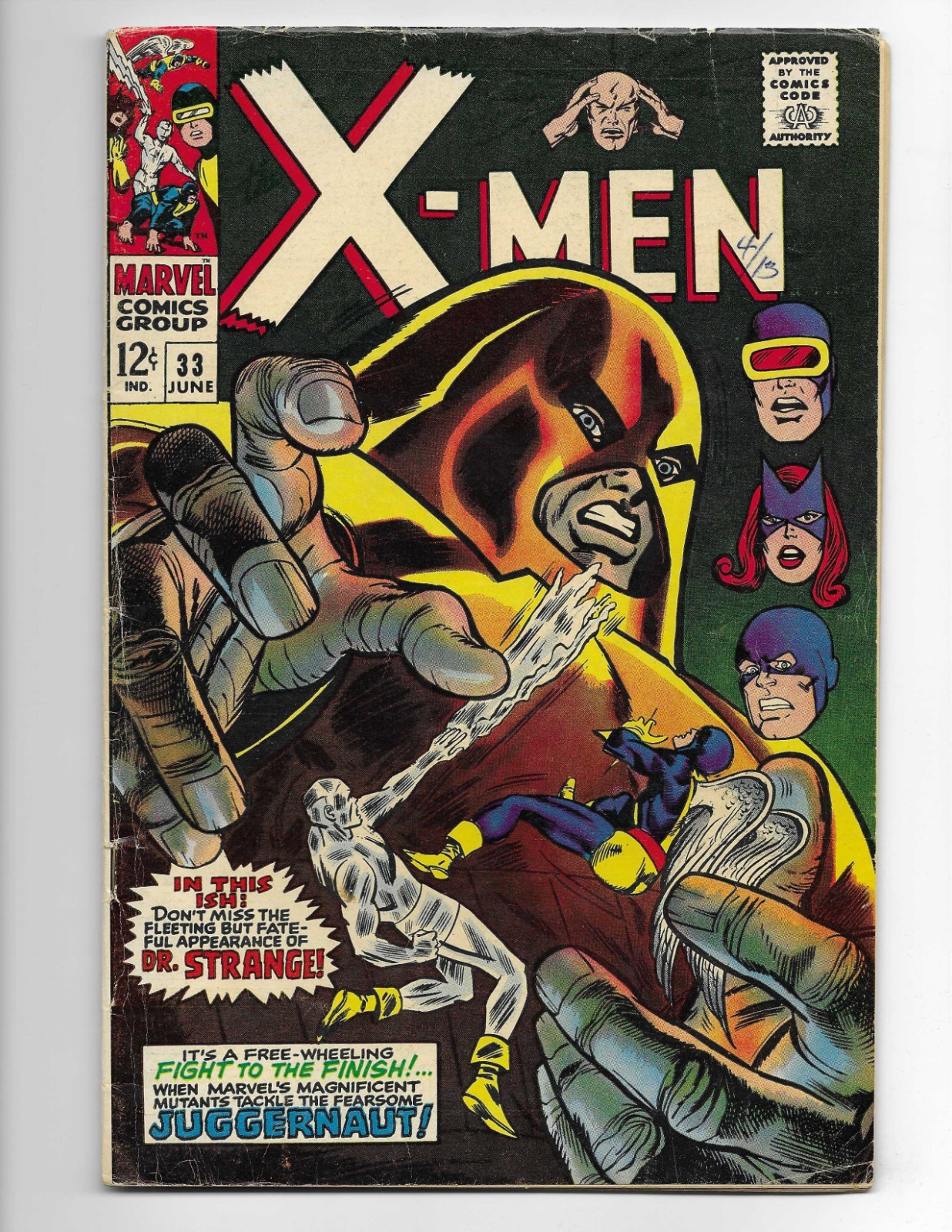 X-Men 33 1967 Marvel Comics VG+ 4.5 4th App Juggernaut Marvel Girl Cyclops Beast