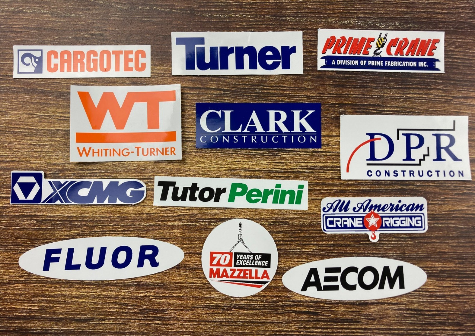 Hard HaT Decal Stickers XCMG Cargotec Whiting Turner FLUOR Ironworkers Carpenter Hard HaT Decal Stickers XCMG Cargotec Whiting Turner FLUOR Ironworkers Carpenter