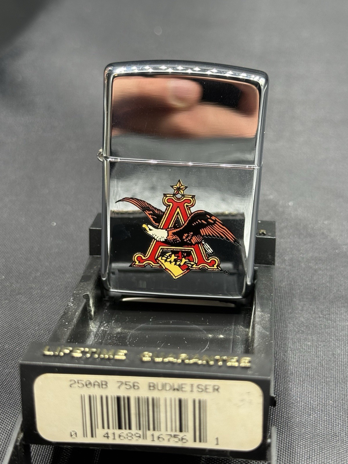 1993 Vintage Zippo Lighter - Anheuser-Busch - High Polish Chrome MINT UNFIRED