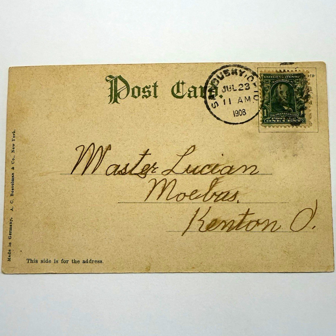 45 Postmarked 1900s Postcards & Letters – Lucian A. Moebus Family – USS Saratoga