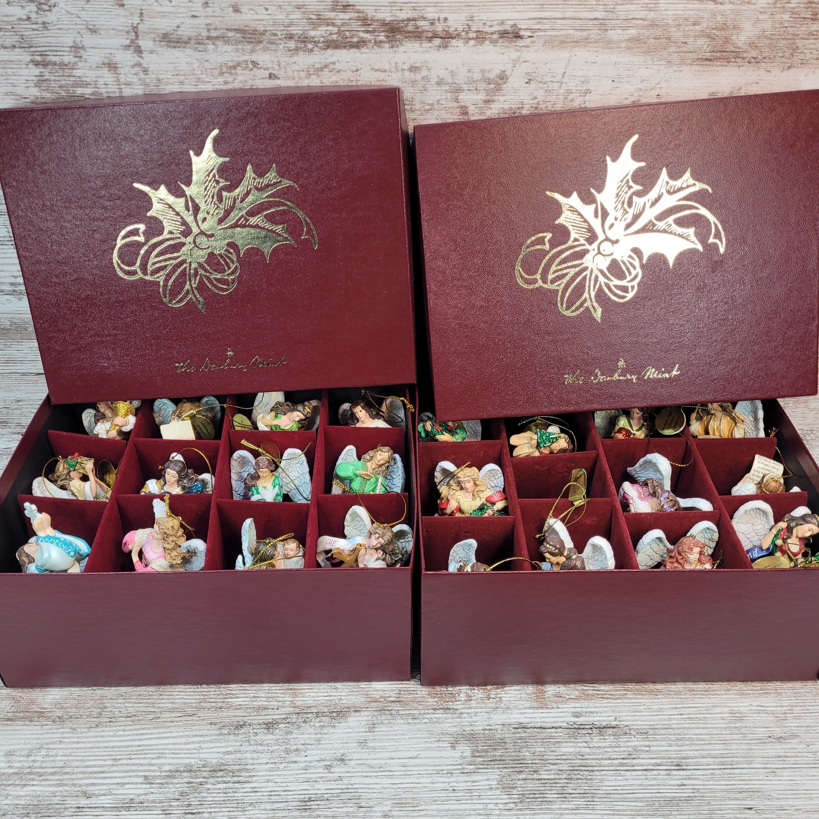 Danbury Mint Heavenly Angel Ornaments Lot of 23 with Original Box Vintage 