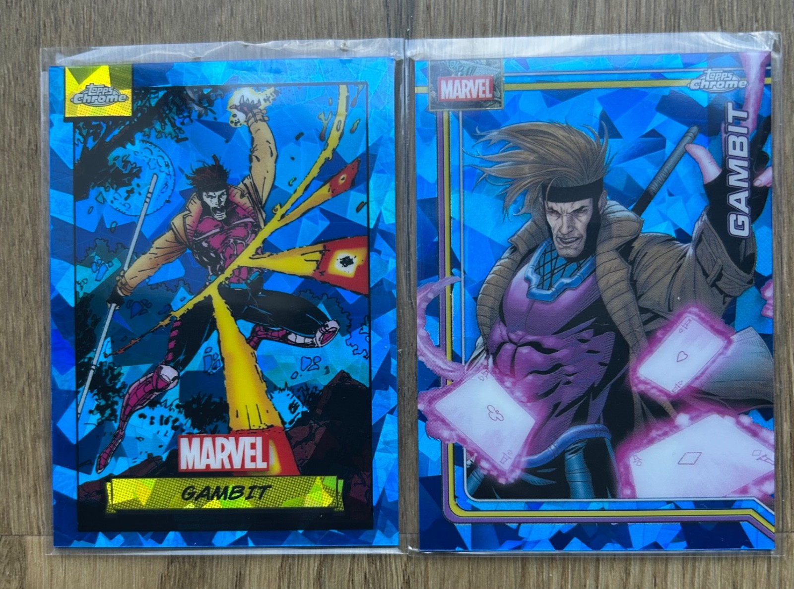 2024 Topps Chrome Sapphire Marvel Gambit #3 and 2026 Sapphire #039 duo