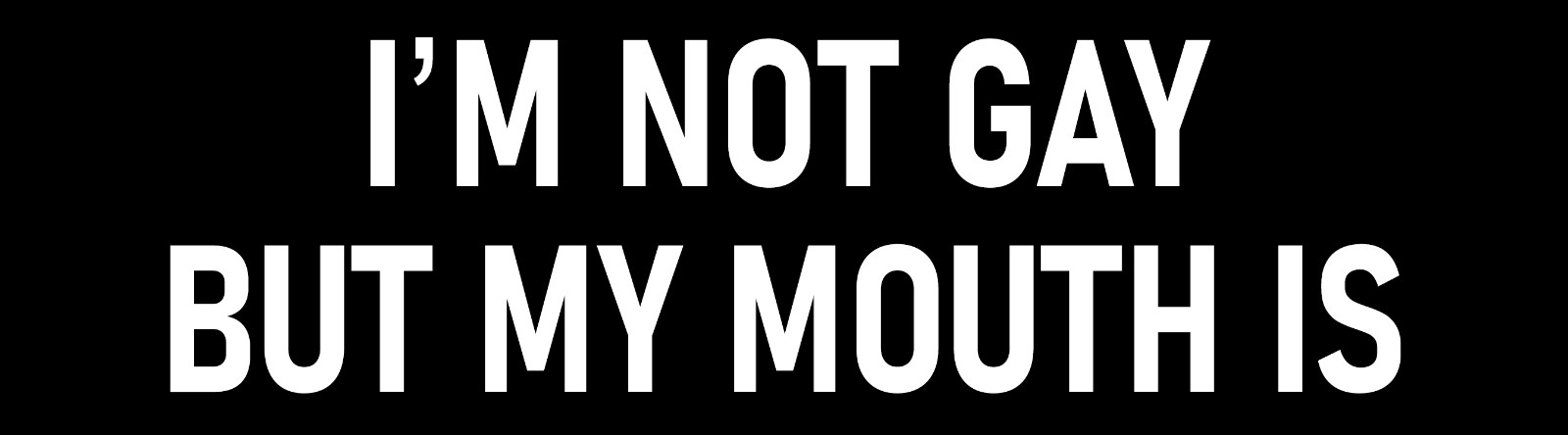 I'm Not Gay But My Mouth Is Bumper Sticker Funny Car Sticker I'm Not Gay Decal
