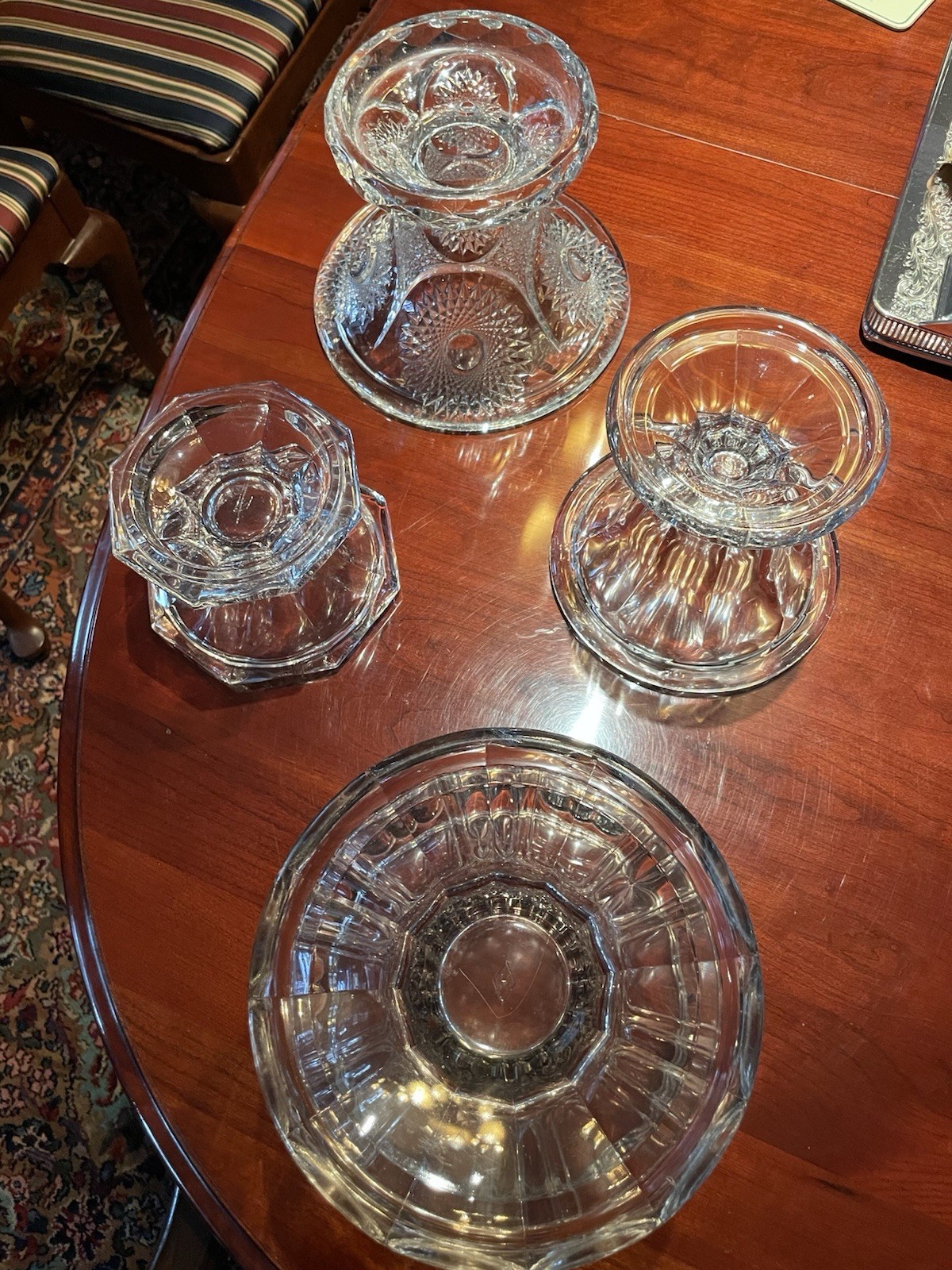Heisey Glass  INDIVIDUAL Punchbowl Base (4)