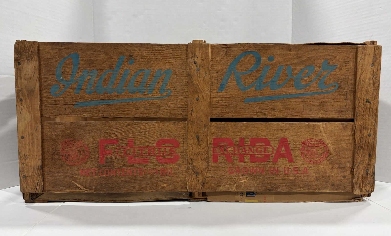 Vintage Wooden Crate Indian River Florida Wood Box 1930/1940?