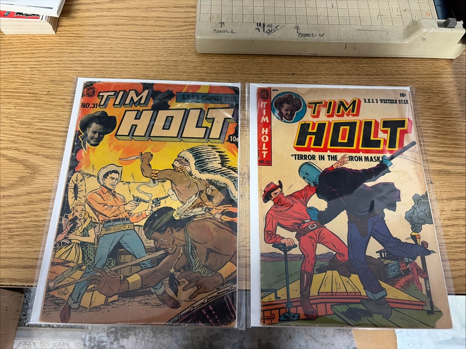 Vintage TIM HOLT  Comic Book Lot #s 31 And 32 ME (FAWCETT) PUBLISHER