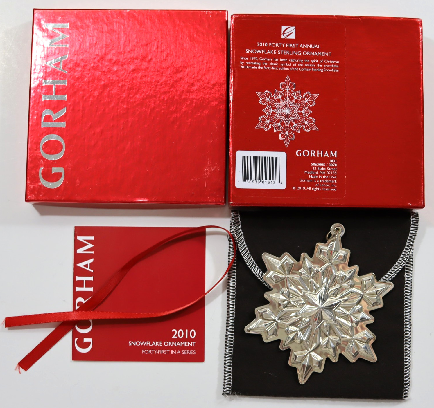 Gorham Sterling Annual Snowflake Ornament 2010, 41st Edition USED Gorham Sterling Annual Snowflake Ornament 2010, 41st Edition USED