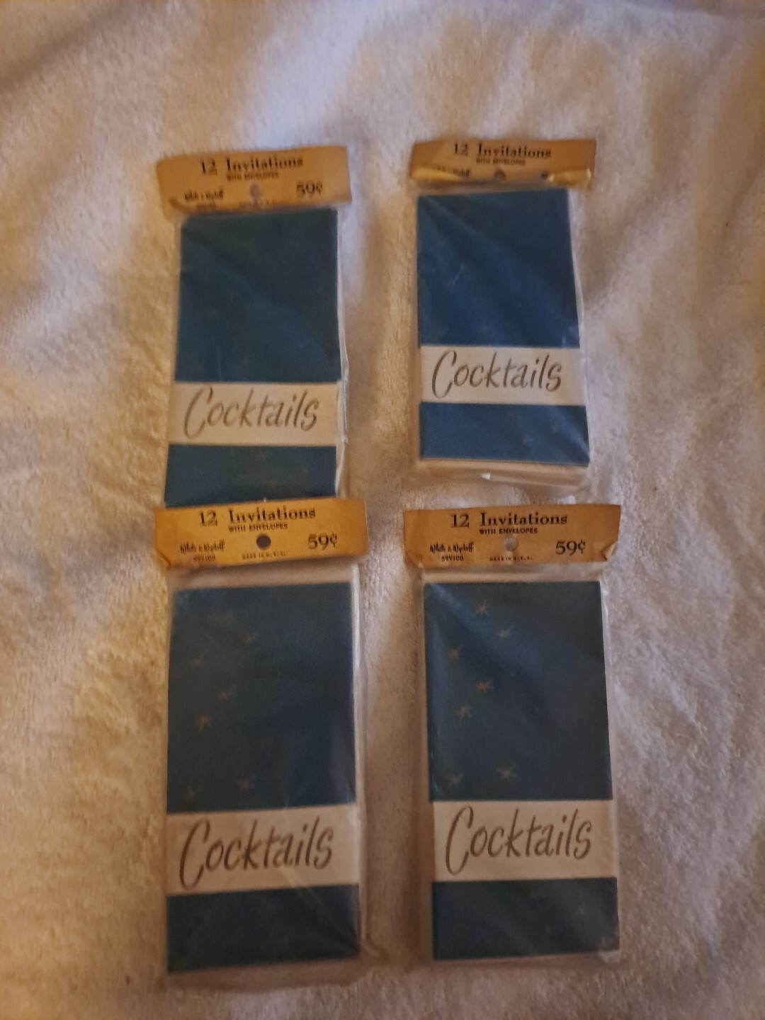 4 Vtge 1950s, 60s 12 Packs White & Wyckoff Cocktail  Invitations w/ Envelopes 48
