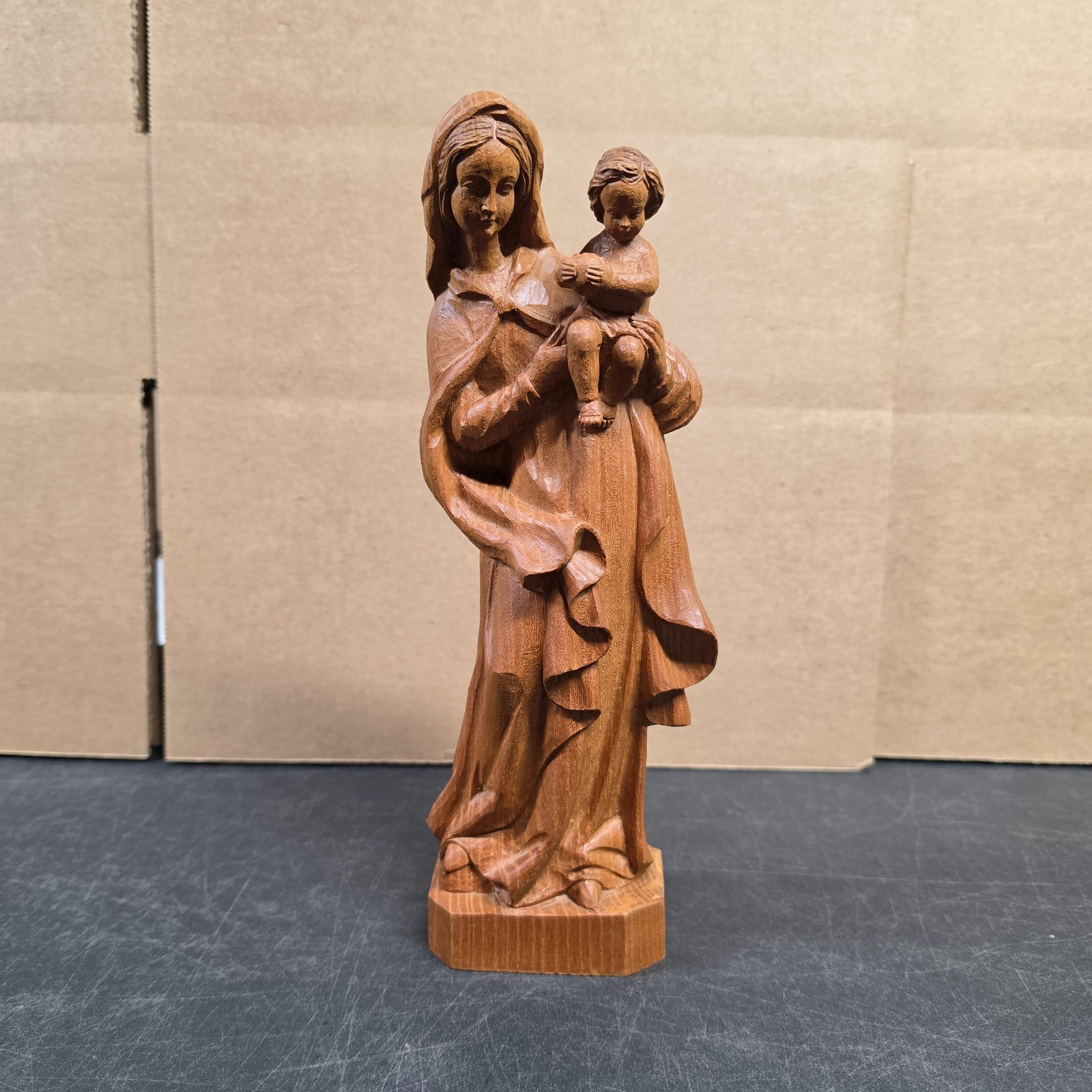 Hand Carved Wooden Virgin Mary - Ouro Artensania Made in Spain - 10.5\