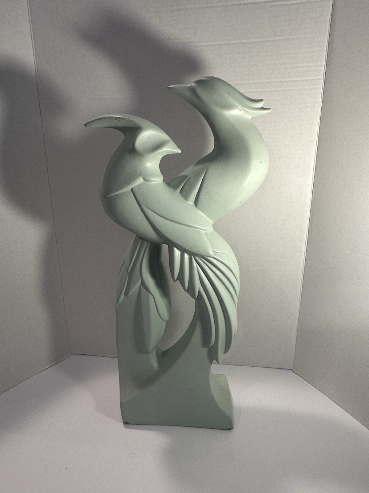 Vintage Jaru Intertwined Birds Ceramic Art Deco Statue 21”