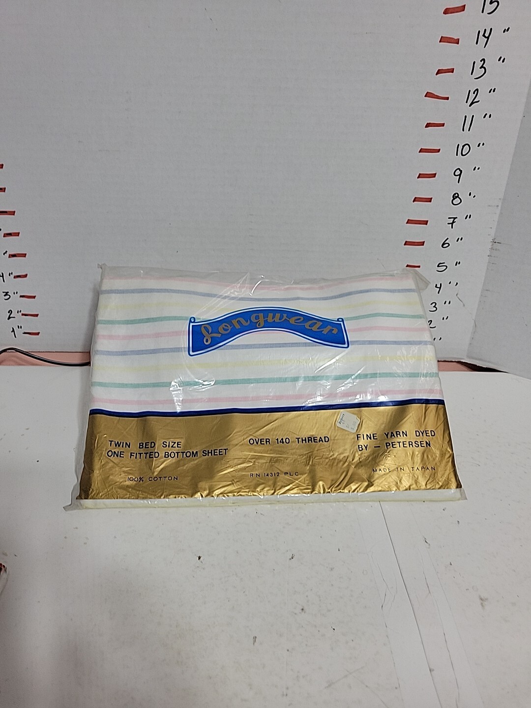 VTG  Petersen Longwear Twin  Fitted Bottom Bed Sheet  Cotton japan 
