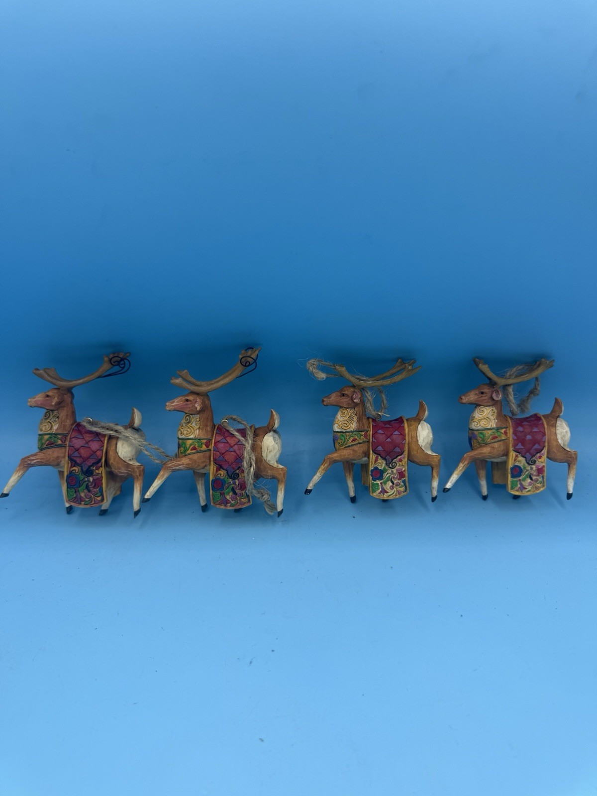 4 Rare Jim Shore Reindeer Hanging Ornaments Heartwood Creek Enesco Retired 4 Rare Jim Shore Reindeer Hanging Ornaments Heartwood Creek Enesco Retired