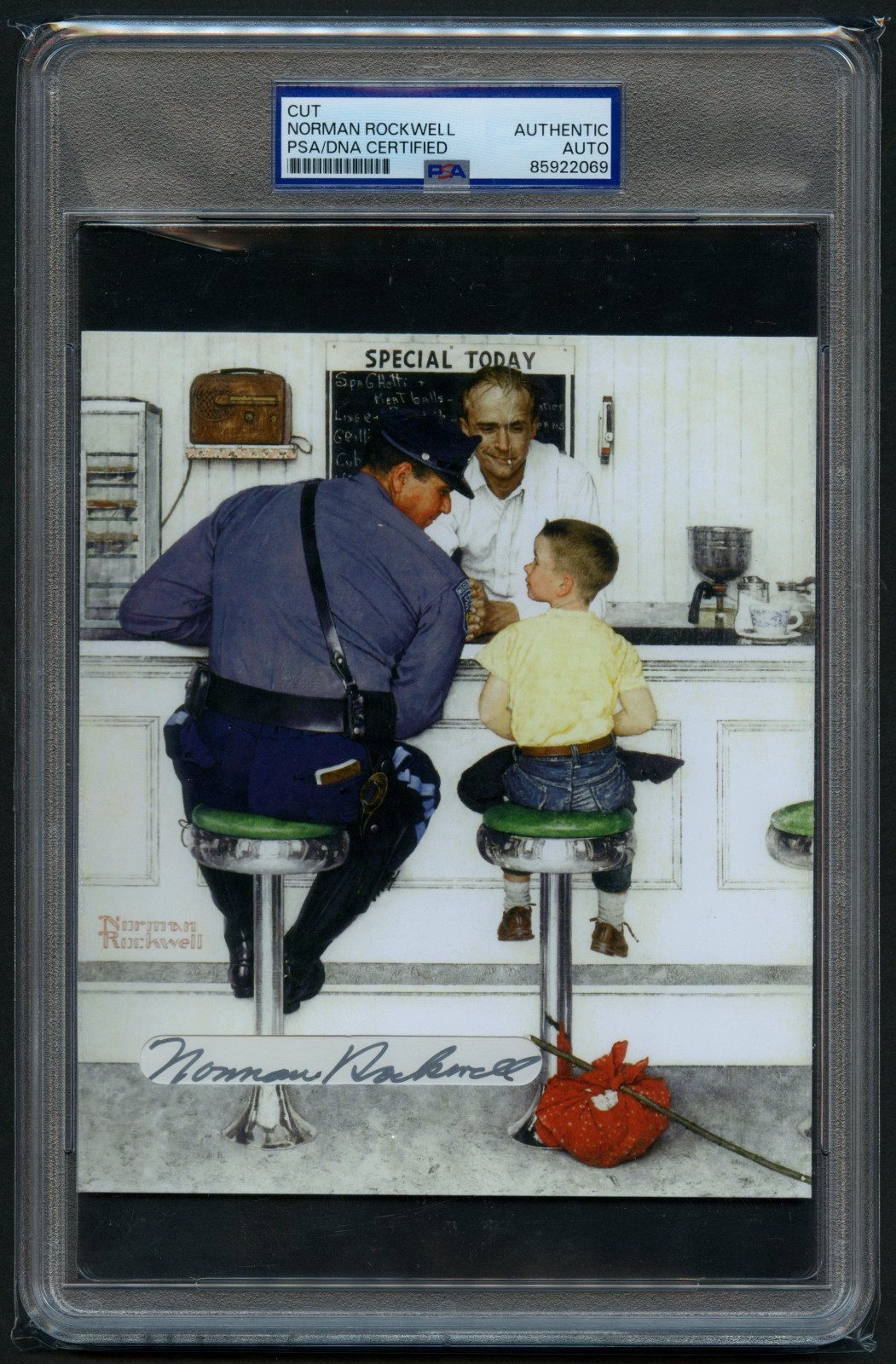 Norman Rockwell signed autograph 5.5x6.5 Custom Cut Painter Illustrator PSA Slab Norman Rockwell signed autograph 5.5x6.5 Custom Cut Painter Illustrator PSA Slab