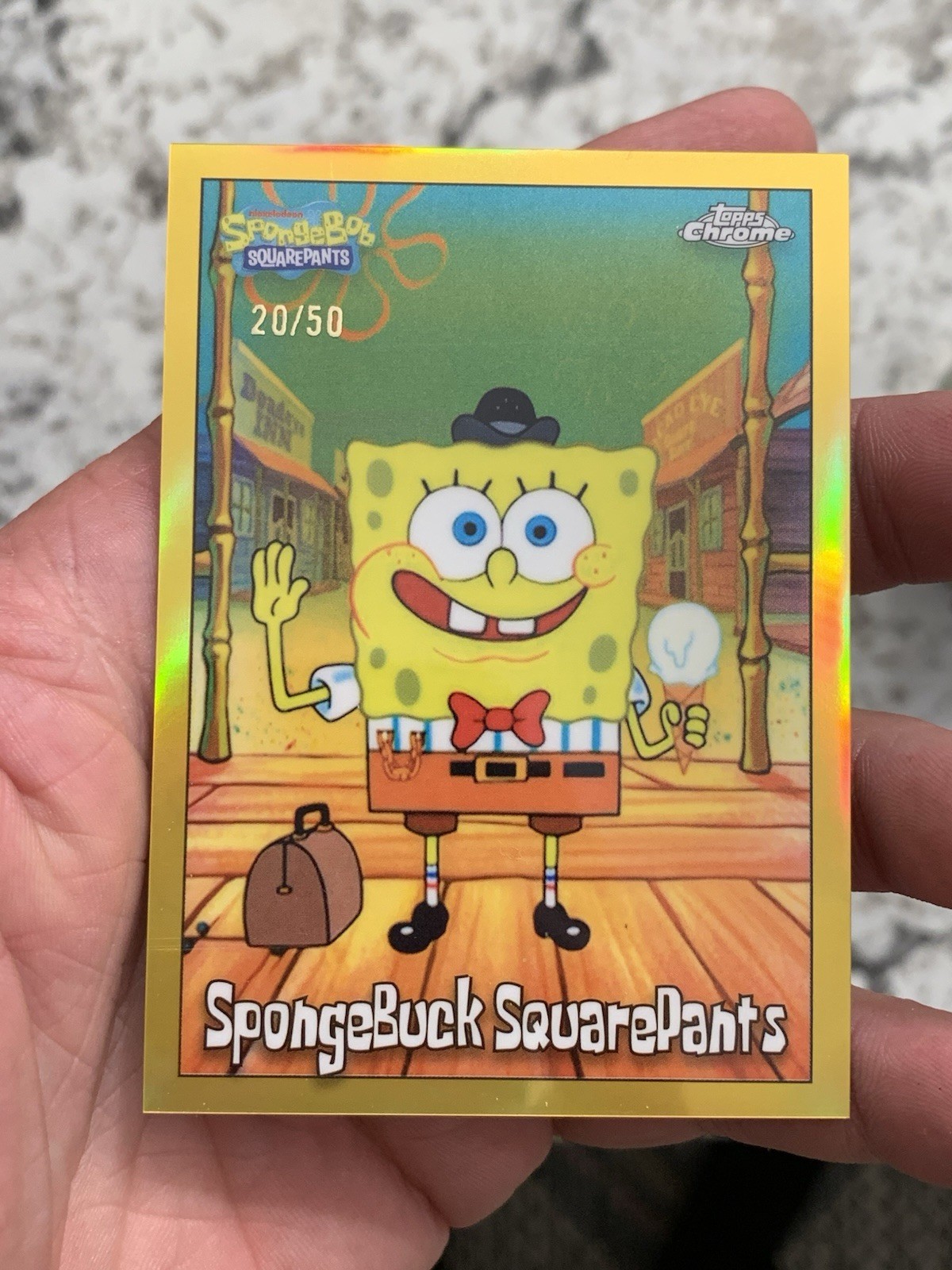 2025 SpongeBob  GOLD Spongebuck SquarePants Topps Chrome /50 Card 54 DH