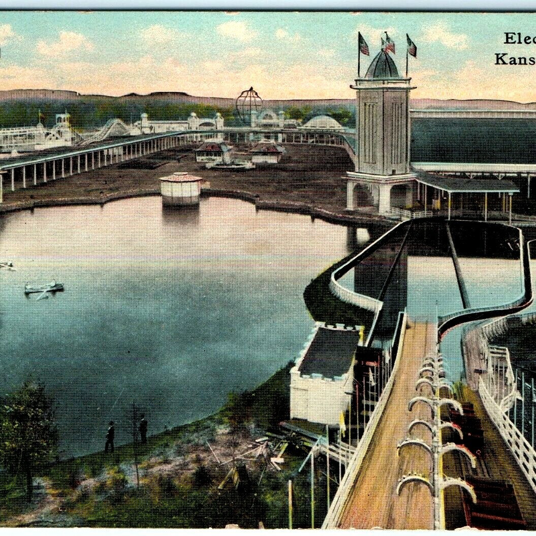 c1910s Kansas City MO Electric Park Amusement Lake Ride Postcard Station A DB c1910s Kansas City MO Electric Park Amusement Lake Ride Postcard Station A DB