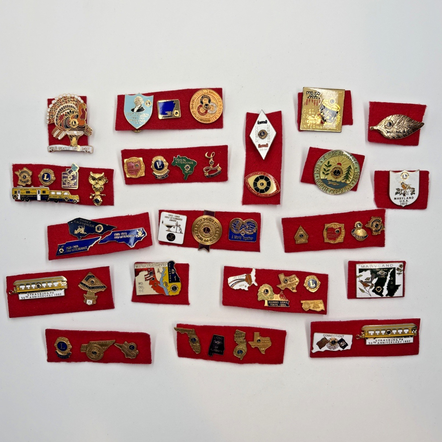 Vtg Lot 47 Lions Club International Lapel Pins Maryland Turkey Shoot Trolley 22