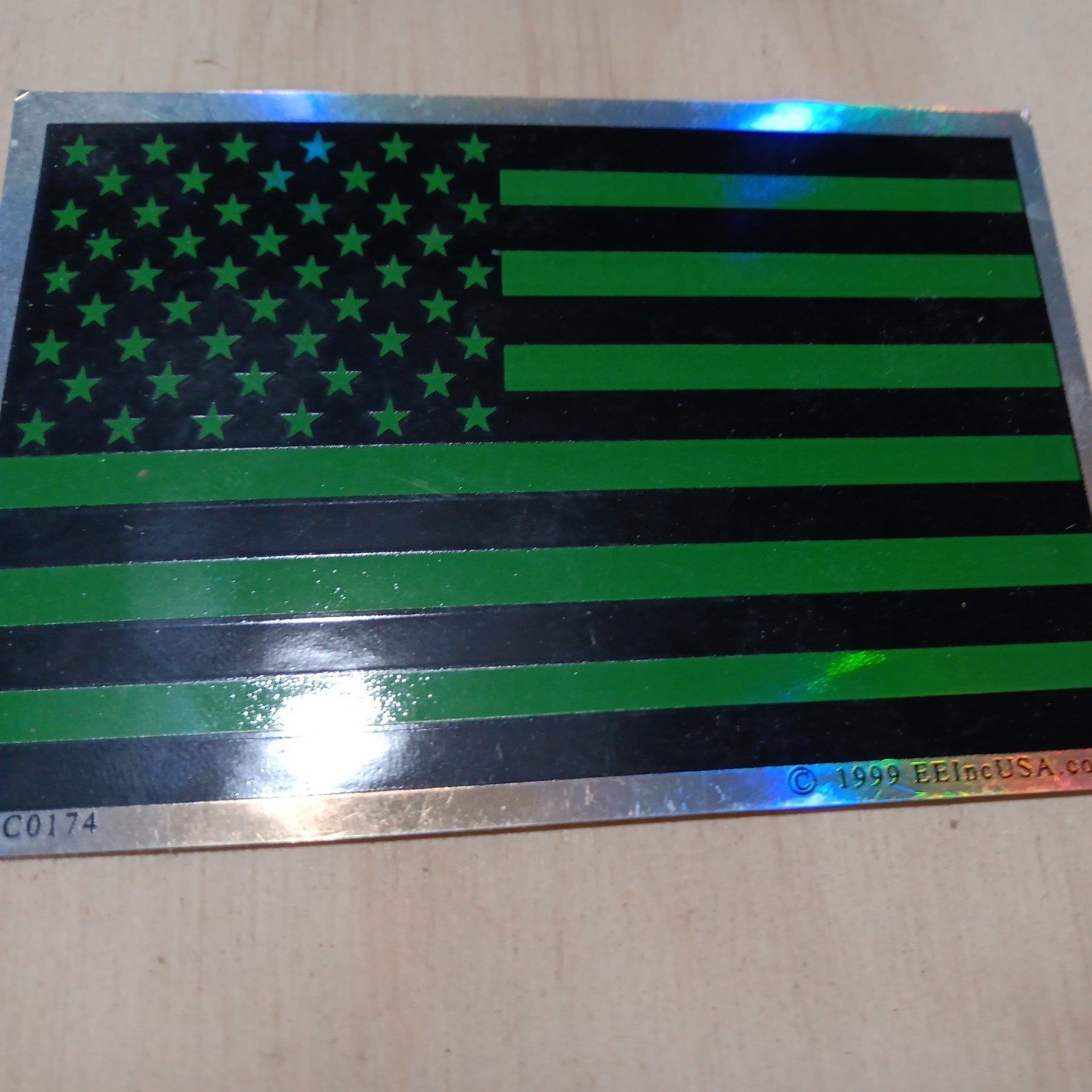 American Flag Forward Subdued 3x4 Inch All Weather Decal Prismatic Reflective American Flag Forward Subdued 3x4 Inch All Weather Decal Prismatic Reflective