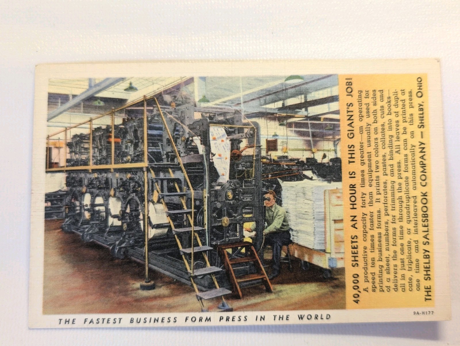 The Shelby Salesbook Company Advertisment & Order Acknowledgement Postcard 1939 The Shelby Salesbook Company Advertisment & Order Acknowledgement Postcard 1939