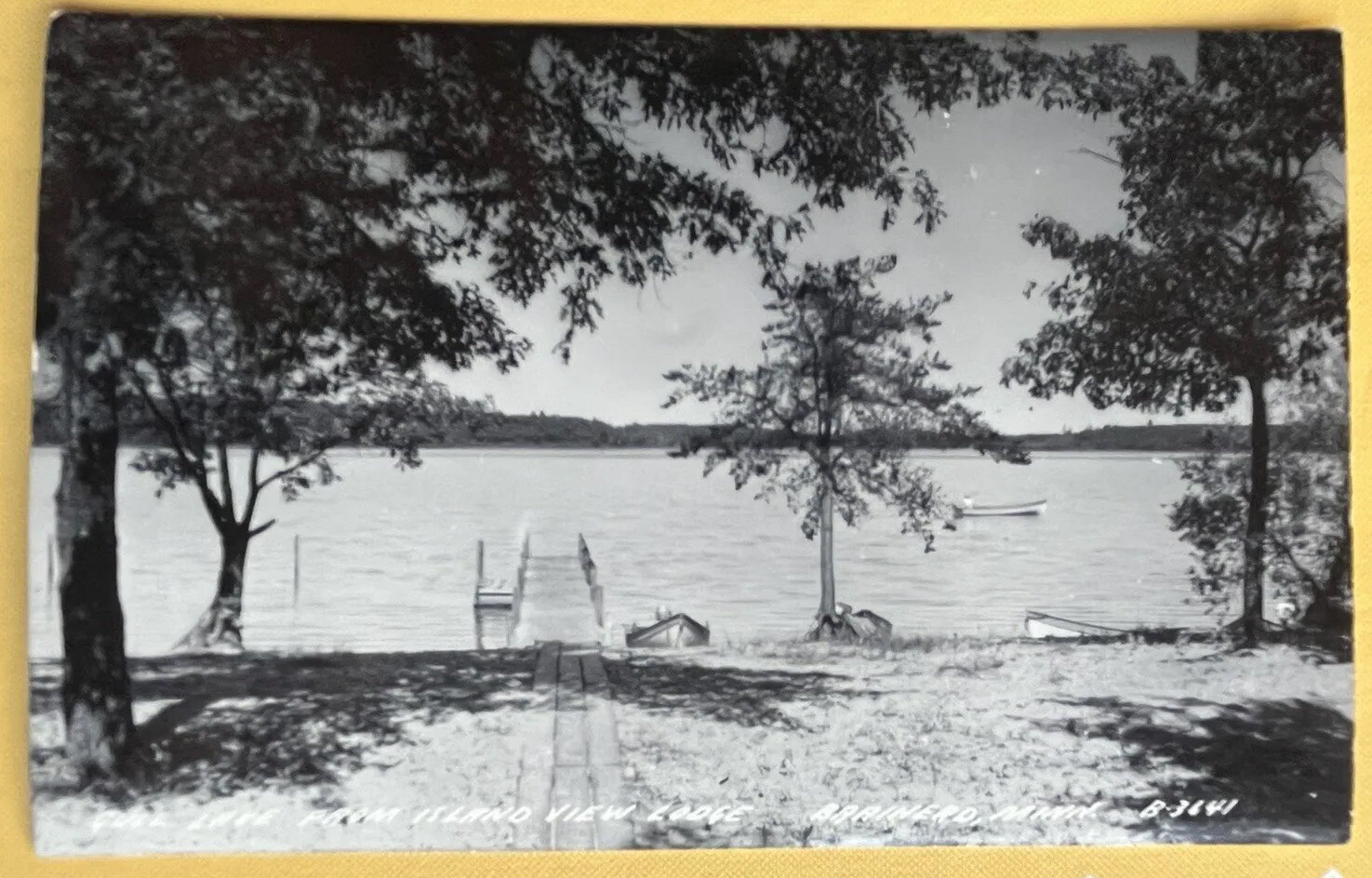 RPPC Brainerd Minnesota Gull Lake Boat Dock Vintage Real Photo Postcard c1940